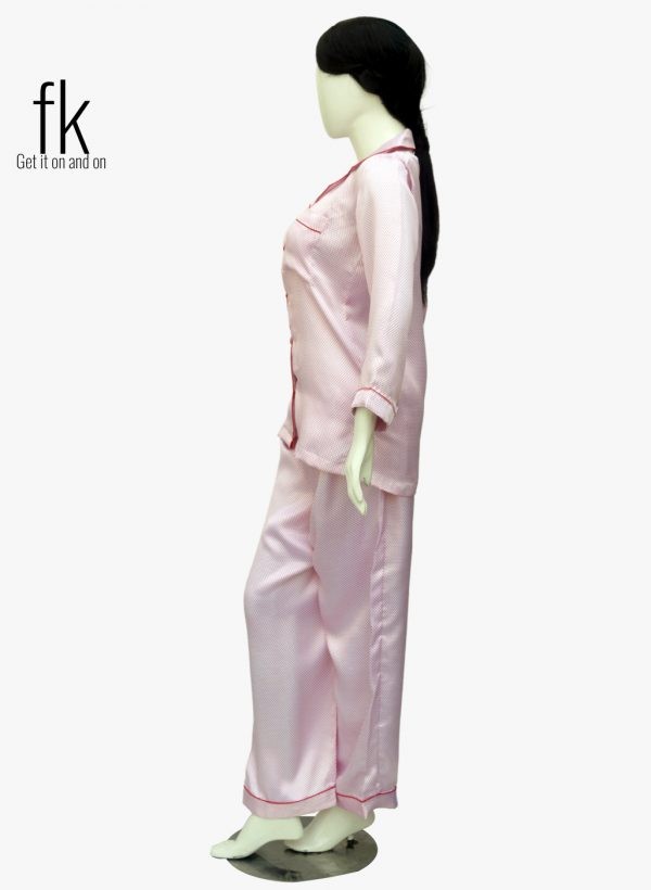 Pink Dot Silk Stylish Sleepwear