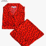 RED TIE DESIGN FANCY SLEEPWEAR FOR GIRLS